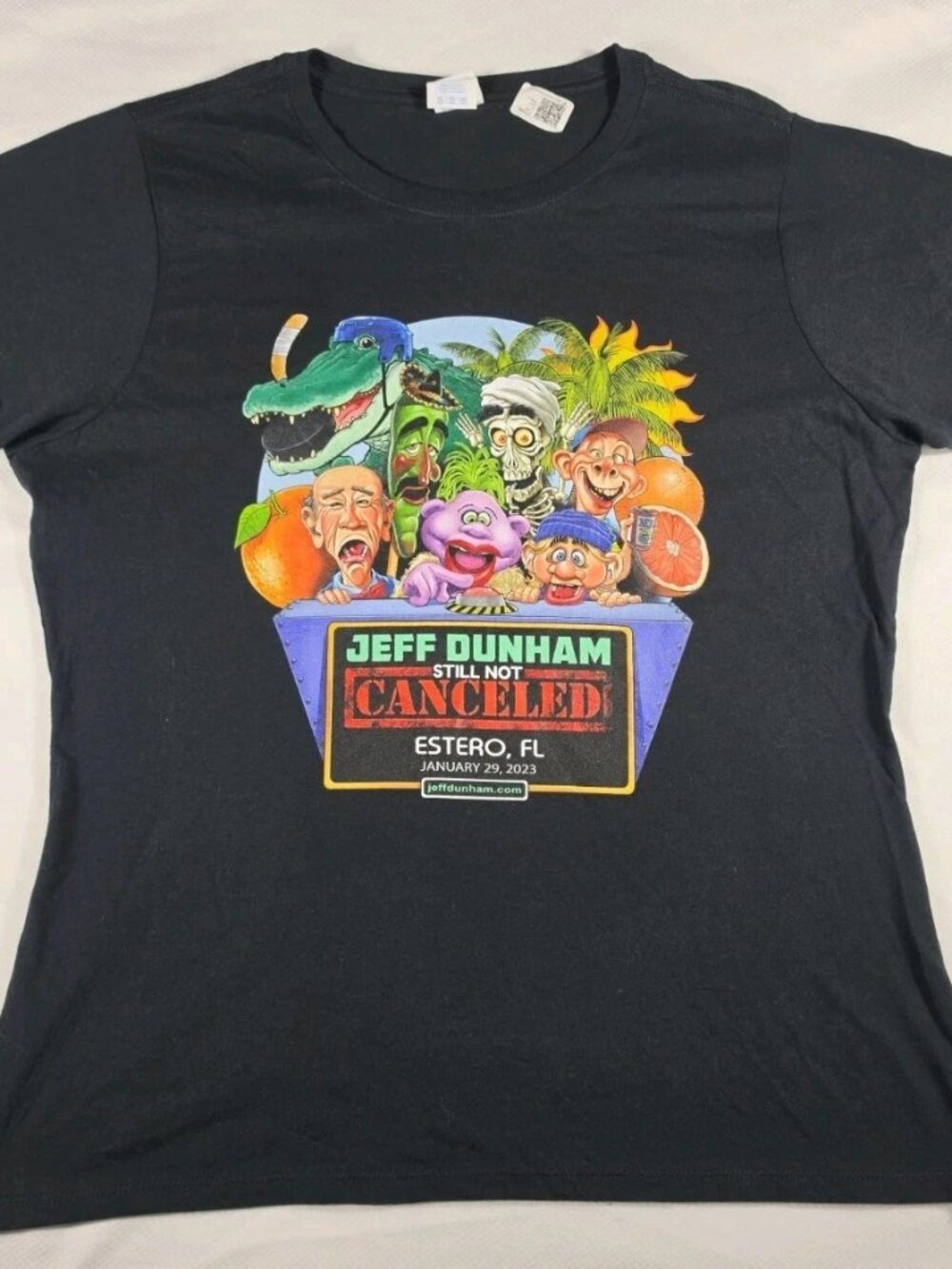 JEFF DUNHAM Still Not Cancelled Tour 2023 Estero FL Womens XL Comedy Black NWT